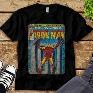 Iron Man Classic Retro Comic Vintage Cover Graphic T-Shirt Unisex Tee Adult